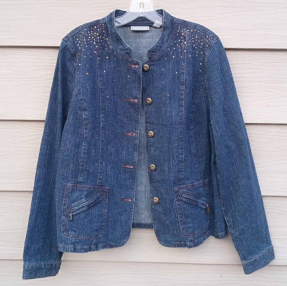 Nordstrom Y2K denim jacket, bedazzled, EUC, L